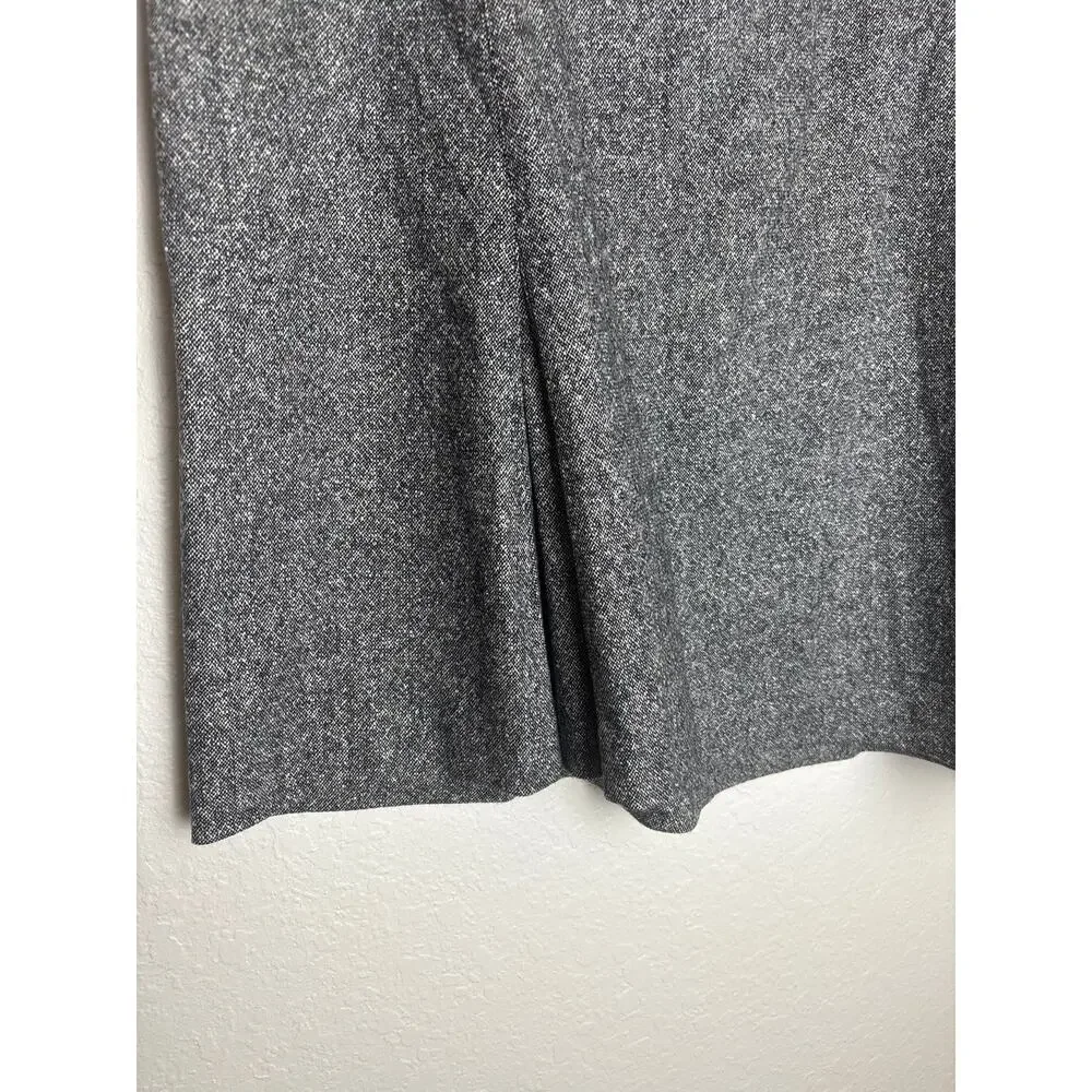 Garnet Hill Gray Wool and Silk Blend Skirt with Side Buckle Detail Size 12P
